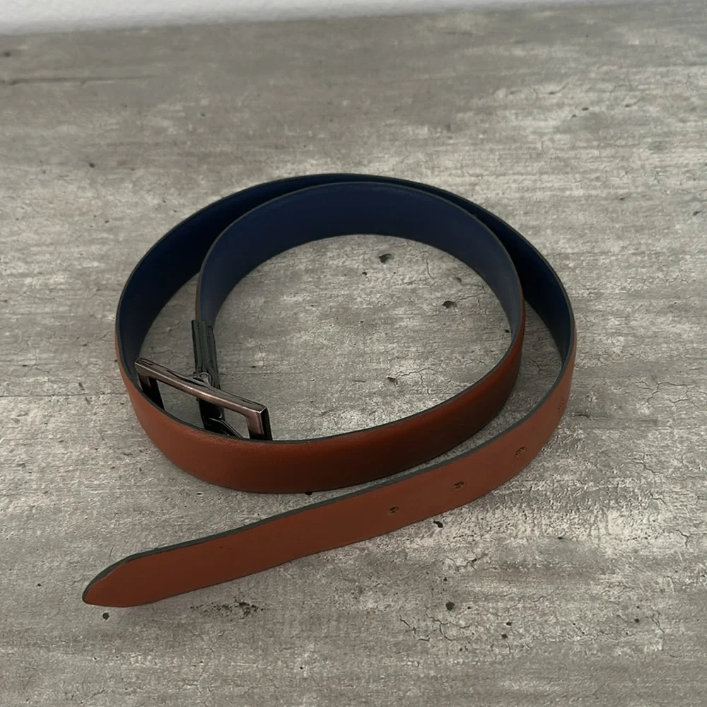Ted Baker  Blue and Brown Leather Reversible Belt
